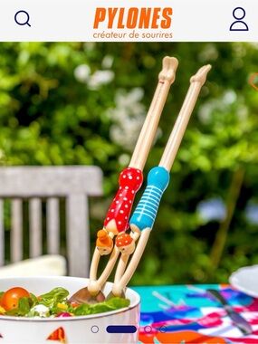 Pylones of Paris - swimmers -Handled Salad Serving set